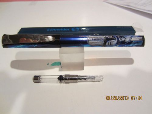 Schneider fountain pen  glam -blue+ free converter-made in germany- med nib for sale