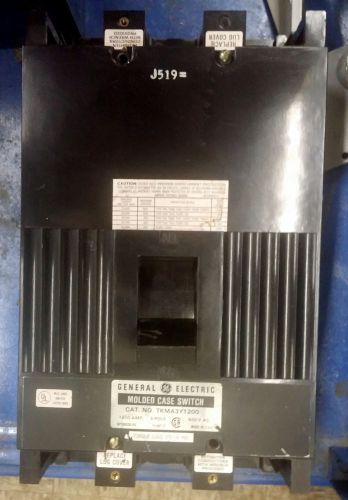 Ge tkma3y1200 3p 1200a amp 600v-ac molded case switch circuit breaker d493138 for sale