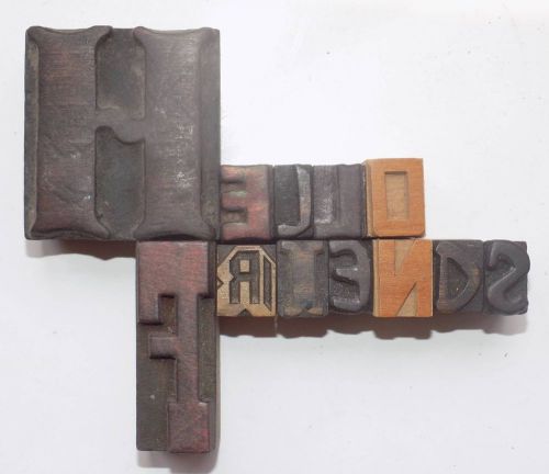 Letterpress Letter Wood Type Printers Block &#034;Hello Friends&#034; collection.ob-365