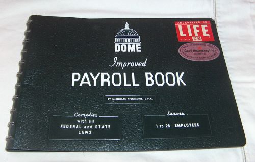 VINTAGE DOME - IMPROVED PAYROLL BOOK  - NEW OLD STOCK