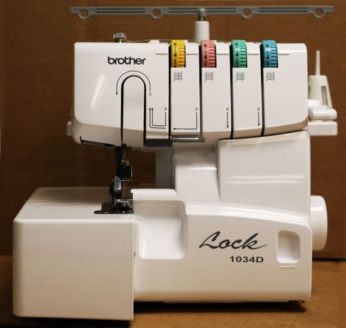 Brother 1034d 3/4 thread serger w/rolled-hem stitch &amp; easy lay-in threading for sale