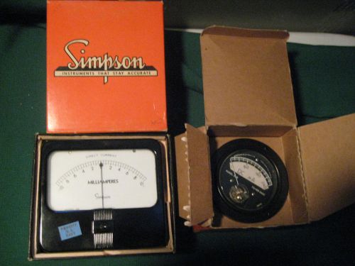 Vintage Lot of 2 Simpson DC MilliAmpere Panel Meters