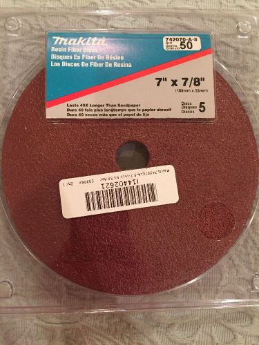 Makita 742070-A-5 7-Inch No.50 Abrasive Disc, 5-Pack, New, Free Shipping