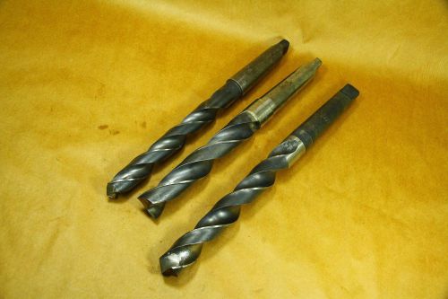 THREE No. 4MT  Morse Taper Shank Drill Bits, 1-19/64&#034;, 1-3/8&#034;, 1.085