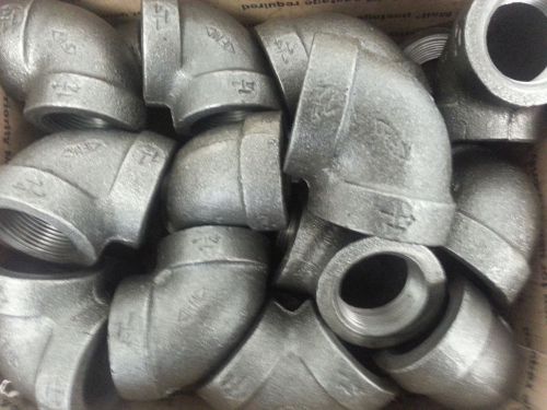 500 - 1 1/4&#034; black class 125 screwed cast iron 90 degree elbows for sale