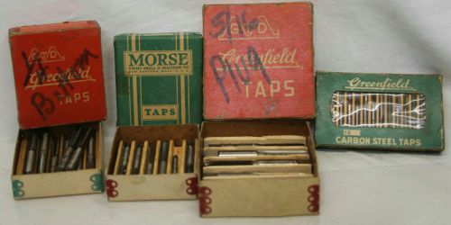 VINTAGE LOT OF 4 GREENFIELD &amp; MORSE DRILL TAPS