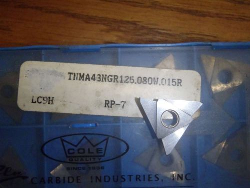 Cole carbide tnma 43 ngr125.080w.015r carbide grooving insert for sale