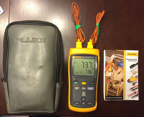 Fluke 52 II Digital Dual Input Thermometer with Case and 2 Probes
