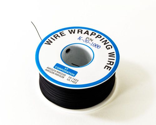 Wire Wrap Solid Kynar Wire 30 Gauge (Black, 1000 feet)