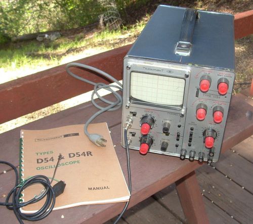 Vintage Telequipment Dual Trace Oscilloscope Model D54 w/ Manual Copy.