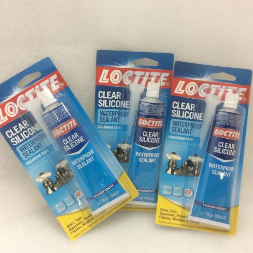 [3 pk]   Loctite Clear Silicone Waterproof Sealant 2.7-Ounce Tube   *FREE SHIP*