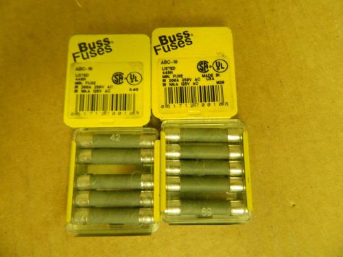 Bussmann Buss Miniature Ceramic Fuse ABC-10 ABC10 10A 10 A Amp Lot of 20 New