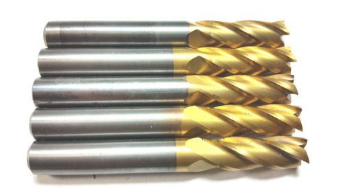 (machinist lot of 5) 5/16&#034; kennametal carbide tin 4 flute end mill *nr* (b 270) for sale