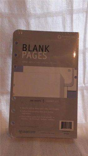 Franklin Covey Classic White Blank Pages - 200 Pack New Sealed