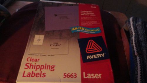 Avery 2&#034; X 4&#034; Clear Laser Shipping Labels with Easy Peel 500/Box (5663)
