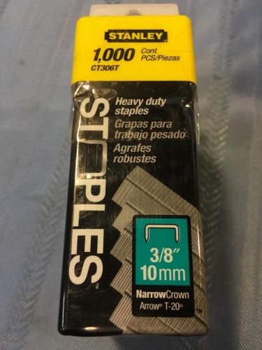 Stanley staples 1000 ct 3/8&#034; 10mm  narrow crown ct306t lot of 4