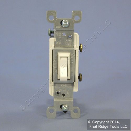 Leviton White Heavy Duty Framed Quiet Toggle Wall Light Switch 15A Bulk S451-W