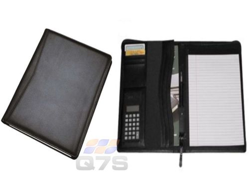 Delux Leather Zip Around Conference Folder with Calculator- A4