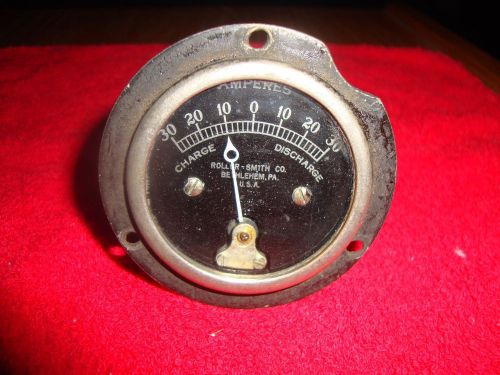 Nice Vintage Roller-Smith  Amperes Charge and Discharge  Gauge 0-30