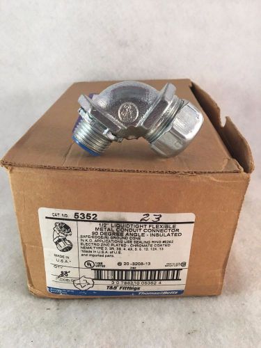 Box of 23 thomas &amp; betts 1/2&#034; liquidtight flexible conduit connector 90° 5352 for sale