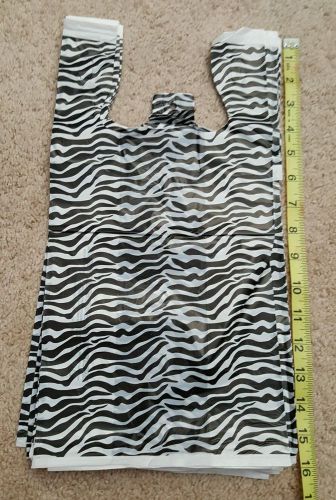 50 Qty 8&#034; x 16&#034; Zebra Print Plastic Merchandise Bags w/Handles