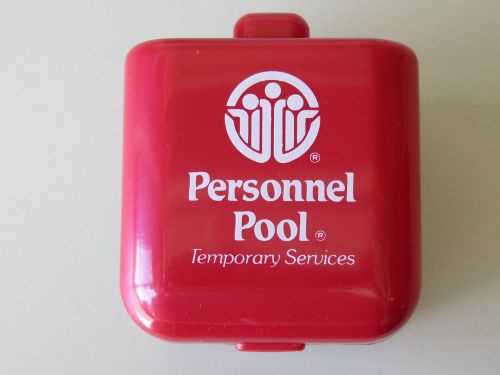Vintage Personnel Pool Magnetic Paper Clip Dispenser with 67 red paper clips
