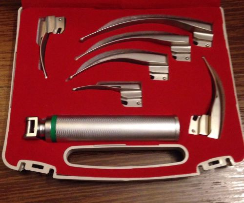 Fiberoptic Macintosh Laryngoscope Six Blade Set (Anesthesia EMT)