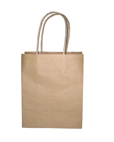 20 pcs - 6.25&#034;x3.75&#034;x8&#034; Brown Small Kraft Paper Bags, Shopping handles Gift Bags