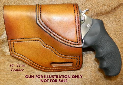 Gary c&#039;s avenger owb left hand revolver holster ruger sp 101  3&#034; heavy leather for sale