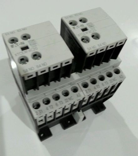 Eaton XTCE007B01 IEC Contactor, Reversing set, 24VAC, 7A, 3P , with xtcexfac20