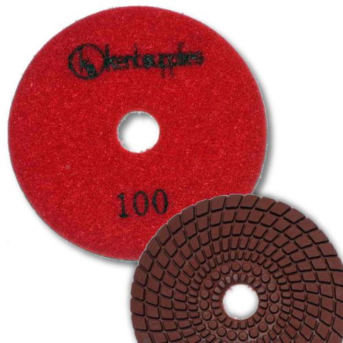 Kent premium quality 4&#034; wet diamond polishing pad, 4mm thick, grit 100, granite for sale