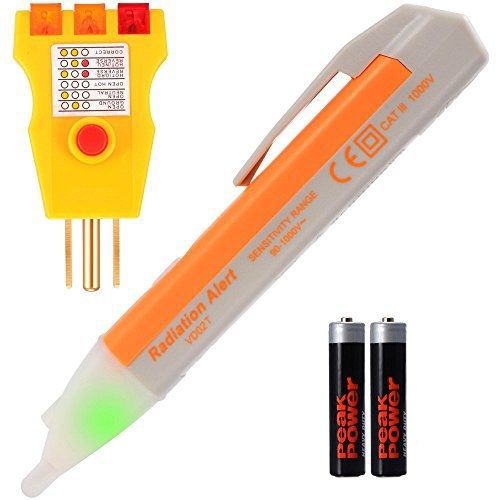 Anpro Non Contact Voltage Tester and Receptacle Outlet Tester Set with GFCI