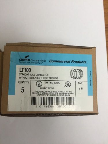 Cooper LT100 Straight Male Connector Box Of 5 Liquidtight Conduit Fitting