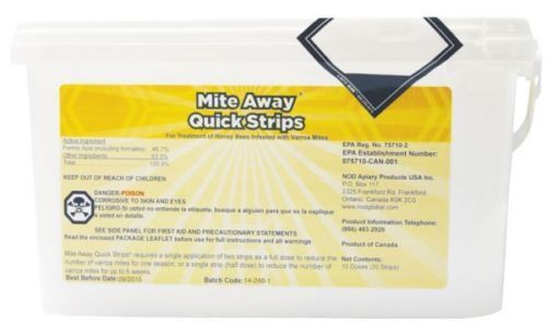 Mite-Away Quick Strips 10 Treatments (20 strips) NEW UNOPENED