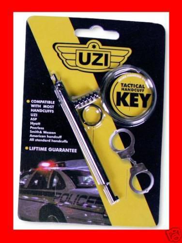 UZI BATON Hand Cuff Handcuff Key With CLIP police NEW!