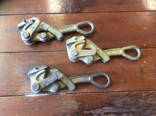 (3) klein tools wire haven grips cable pullers 1625-20 8000lb. .28 to .75 inch for sale