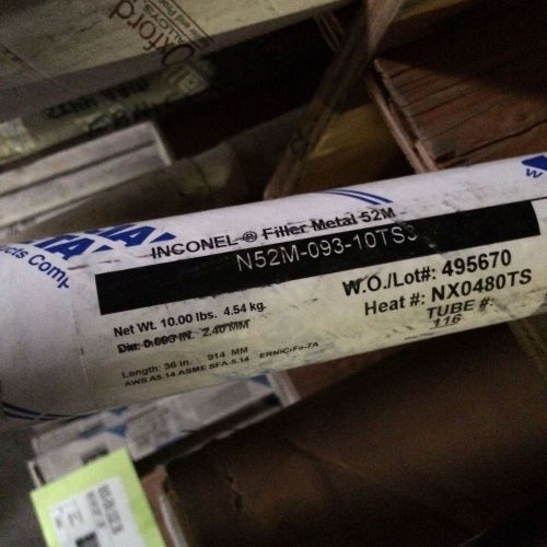 Special Metals Inconel Filler Metal 52M ERNiCrFe-7A .093&#034; 10 lbs Tig Wire