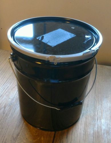 Lot of 4 steel 5 gallon buckets with sealing lids and clamping ring for sale