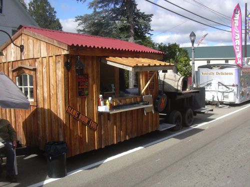 concession trailer,smoker,pizza oven,and chicken cooker all one unit