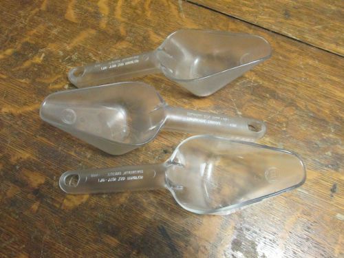 Three 8 ounce Commercial  Ice Scoops Plastic  EUC