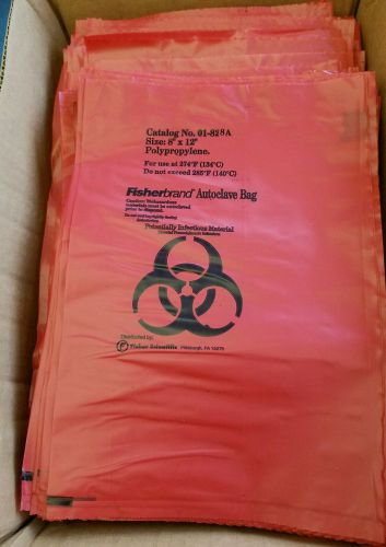 Box of 200 Fisherbrand Polypropylene Autoclave Bags 01-828A size  8&#034; x 12&#034;