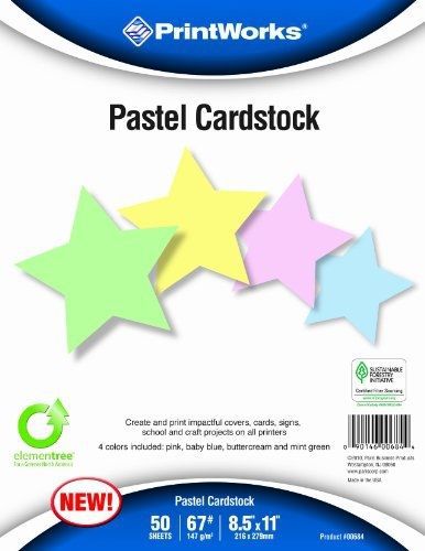 PrintWorks Printworks Pastel Cardstock 67 Pound, Vellum, 8.5 x 11-Inches,