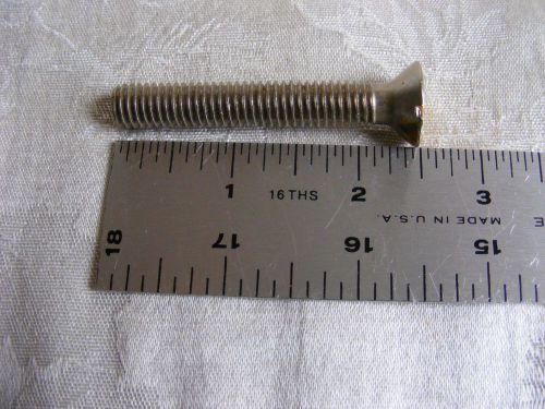 Flat head slotted stainless steel machine screw 3/8&#034; x 2 1/2&#034; 18 tpi pack of 2 for sale