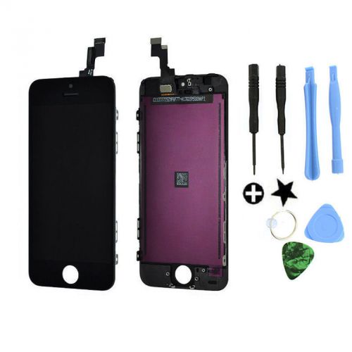Black lcd display+touch screen digitizer assembly replacement for iphone5s oem for sale