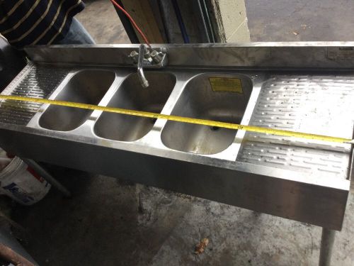 Krowne Stainless Steel Bar Sink Three Compartment Sink 5 Ft Long