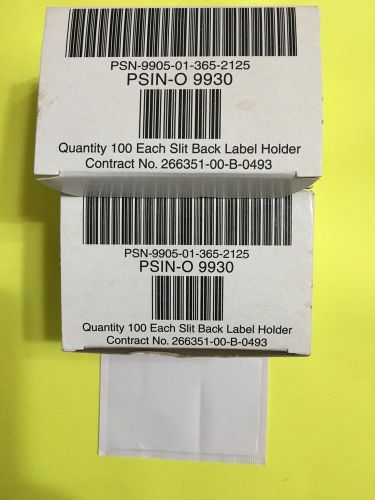 Lot of 200 Plastic Adhesive Slit Back Label Holders  2&#034; x 3&#034; #PSIN-O 9930