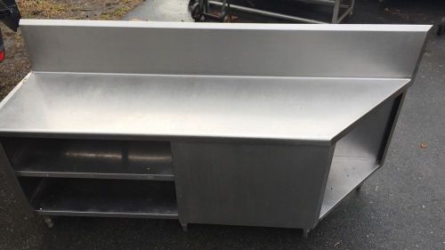 Custom Made Heavy Duty Stainless Steel Cabinet Worktop Table With Shelves 82&#034;
