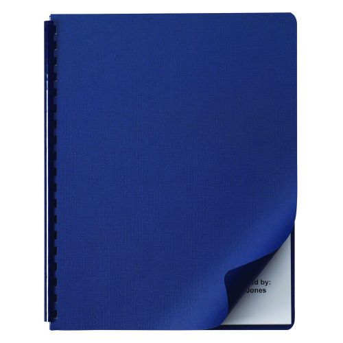 GBC Binding Cover Linen Weave Texture Paper 8.75 x 11.25 Inches Navy 50 per P...
