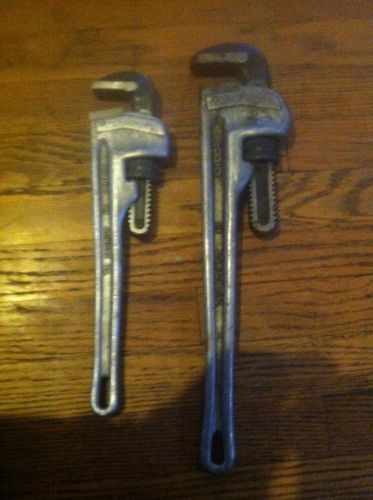 Ridgid 18&#034; aluminum pipe wrench model 818 with 14&#034; model 814 bundle make offer for sale