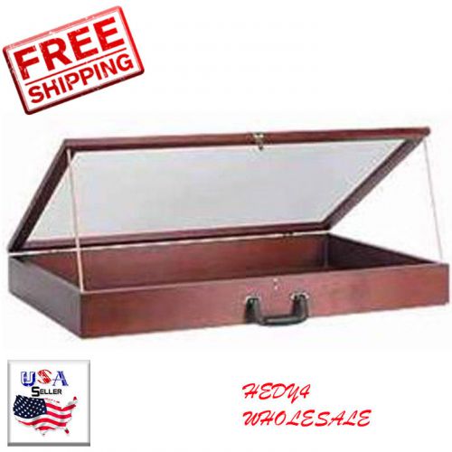 NEW Portable 36&#034; Wood Countertop Display Cases - Velvet Cherry 24&#034;W x 36&#034;L x 4&#034;D